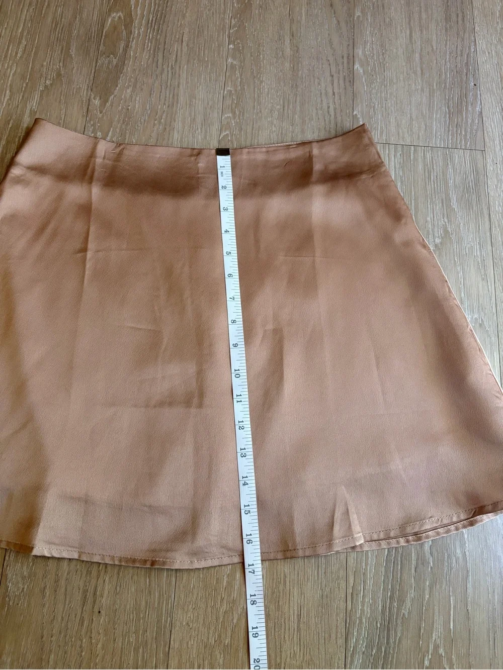 LYANER Champagne Silk/Satin A-Line Double-Lined Skirt